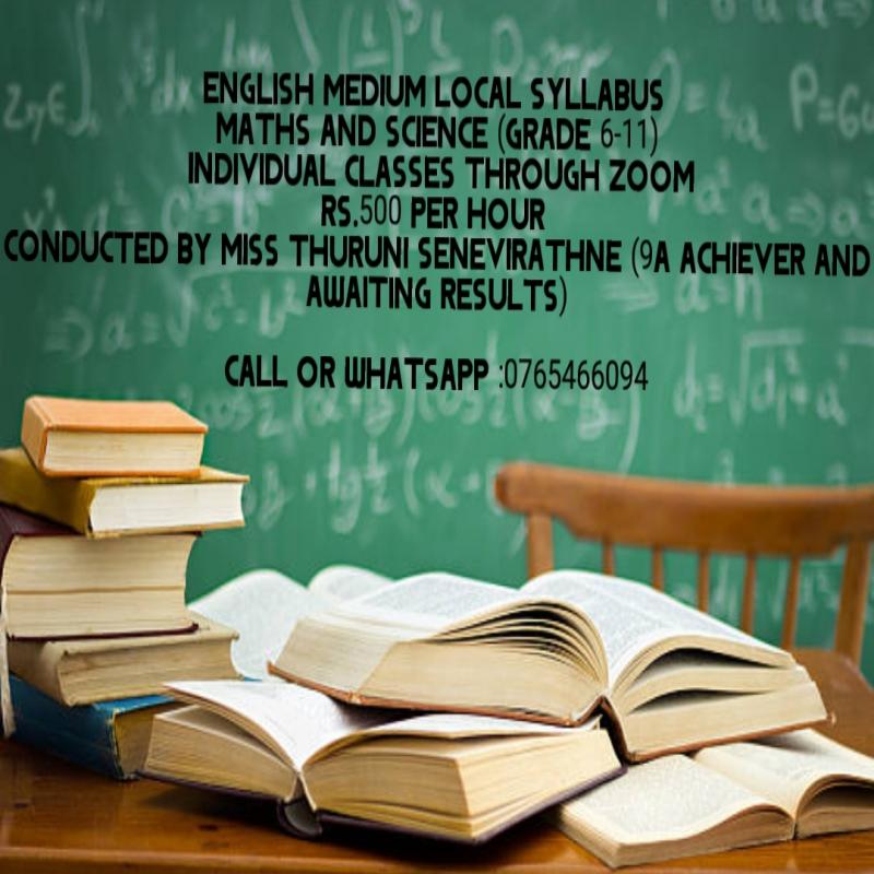 Grade 6-11 local syllabus English medium maths and science