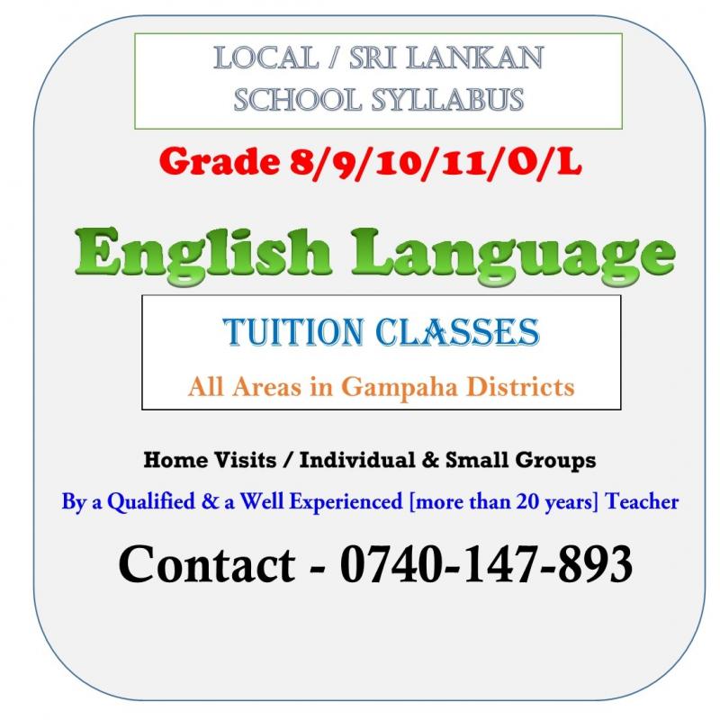 Grade 8 to GCE O/L English Language