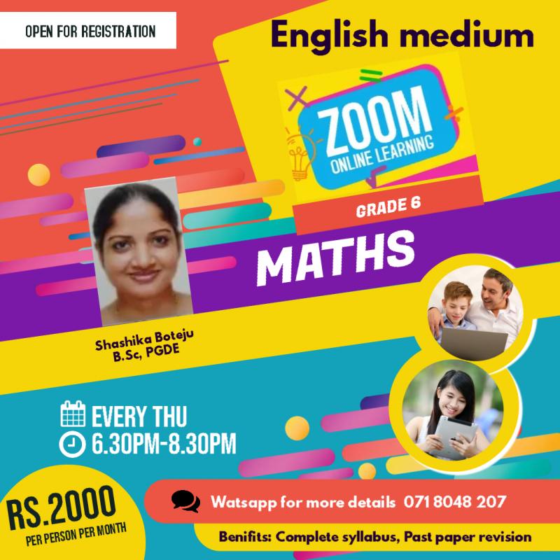 Online Maths group class for Grade 6 kids