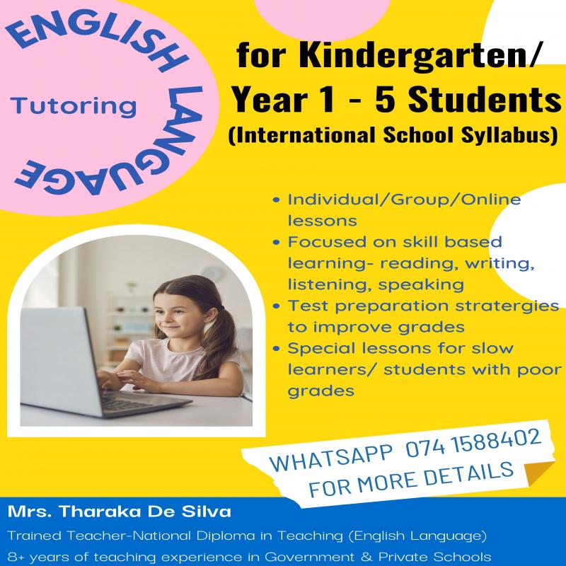 English Language Tutoring for International School Syllabus