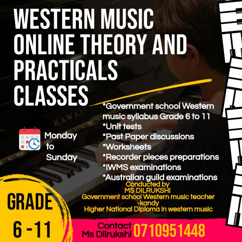 Western music online classes ( Theory and practicals)