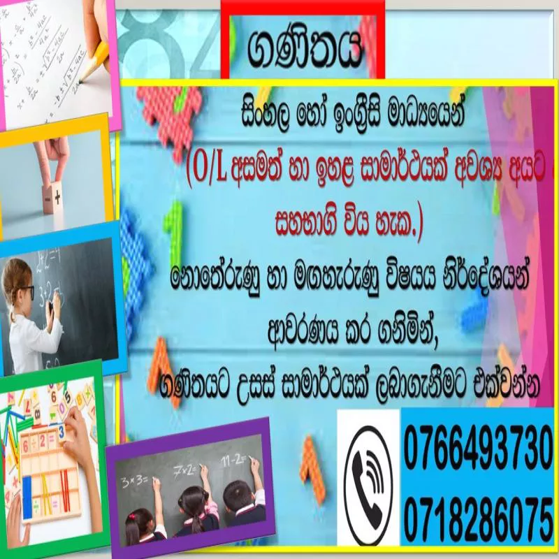 Sinhala/ English medium maths classes