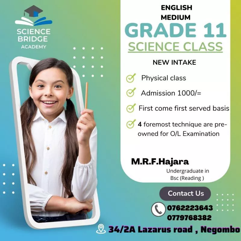 English medium science class for grade 10 and 11