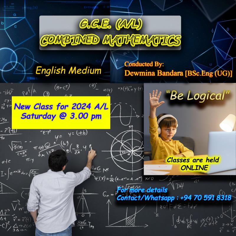 GCE (A/L) Combined Mathematics English Medium Classes