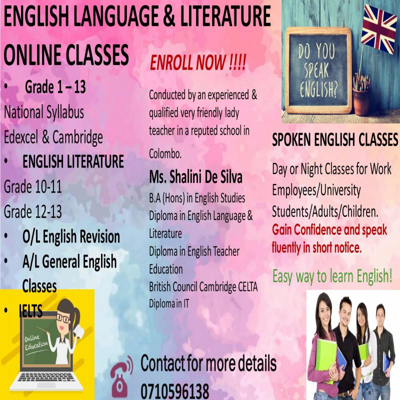 English Language/Literature/Spoken/IELTS Classes