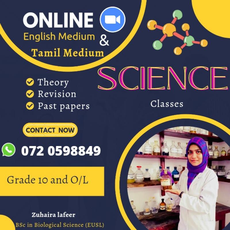 Science Classes for grade 10 and O/L