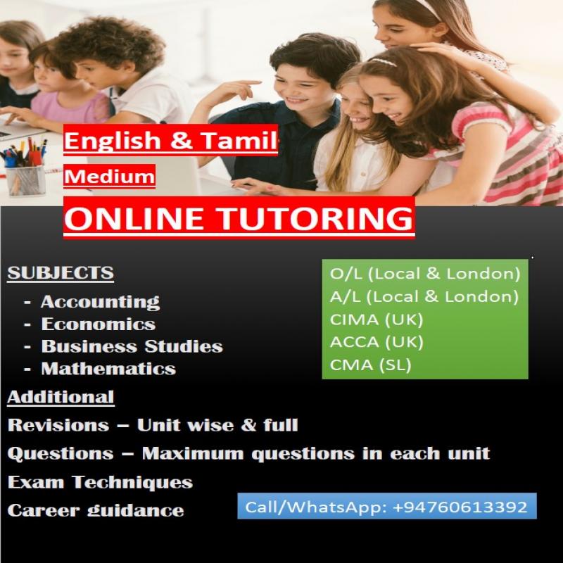 ONLINE CLASSES (ENGLISH & TAMIL MEDIUM)