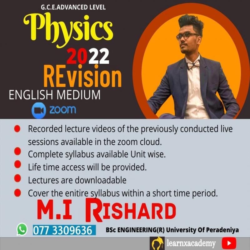 2022 A/L Physics Revision ( English Medium Lecture Videos )