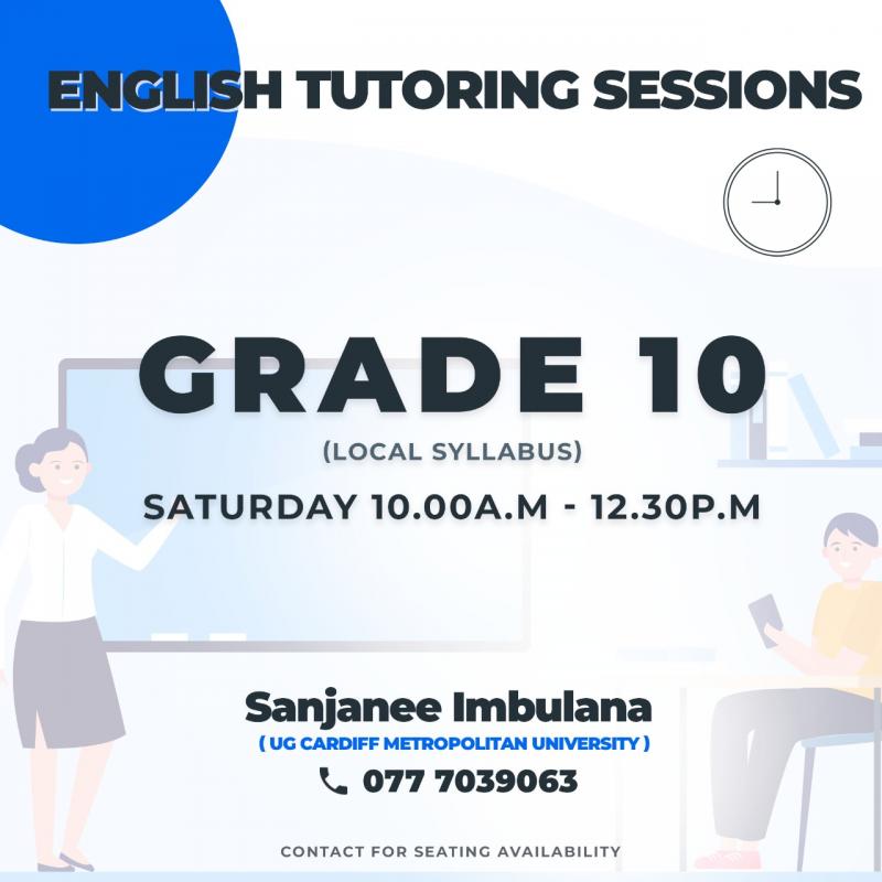 Physical English tutoring sessions for local syllabus (Grade 10)