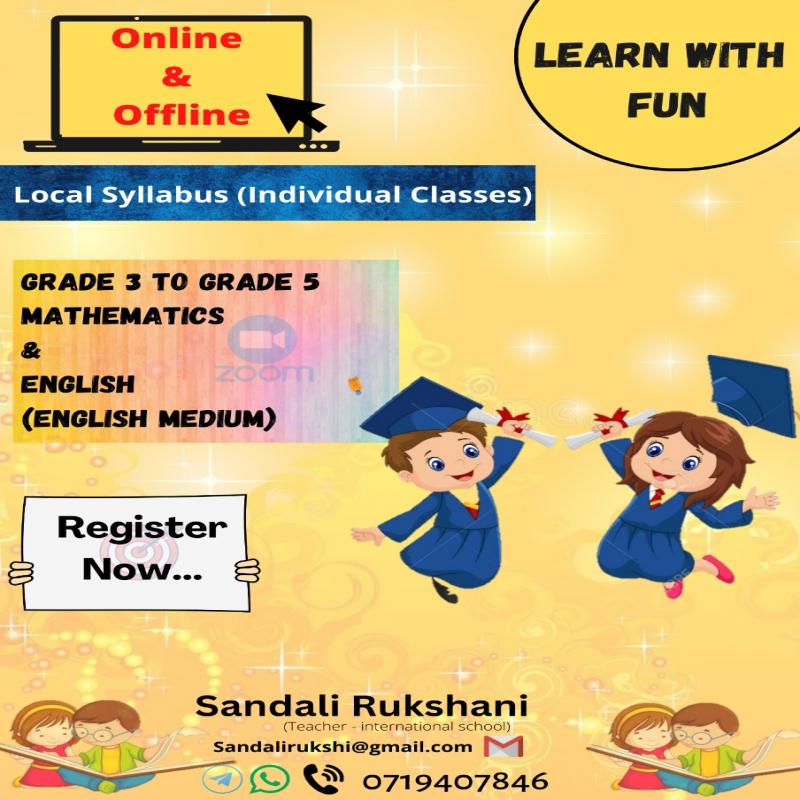 Mathematics for Grade 1-5 (Sinhala and English medium)