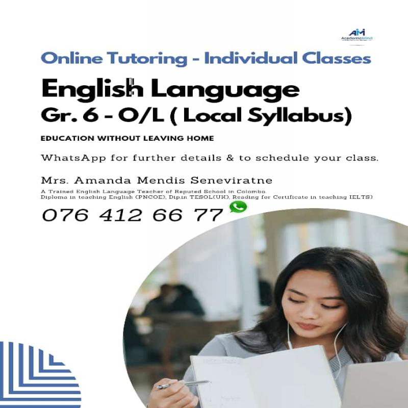 Online Tutoring - English for Grade 6 - O/L