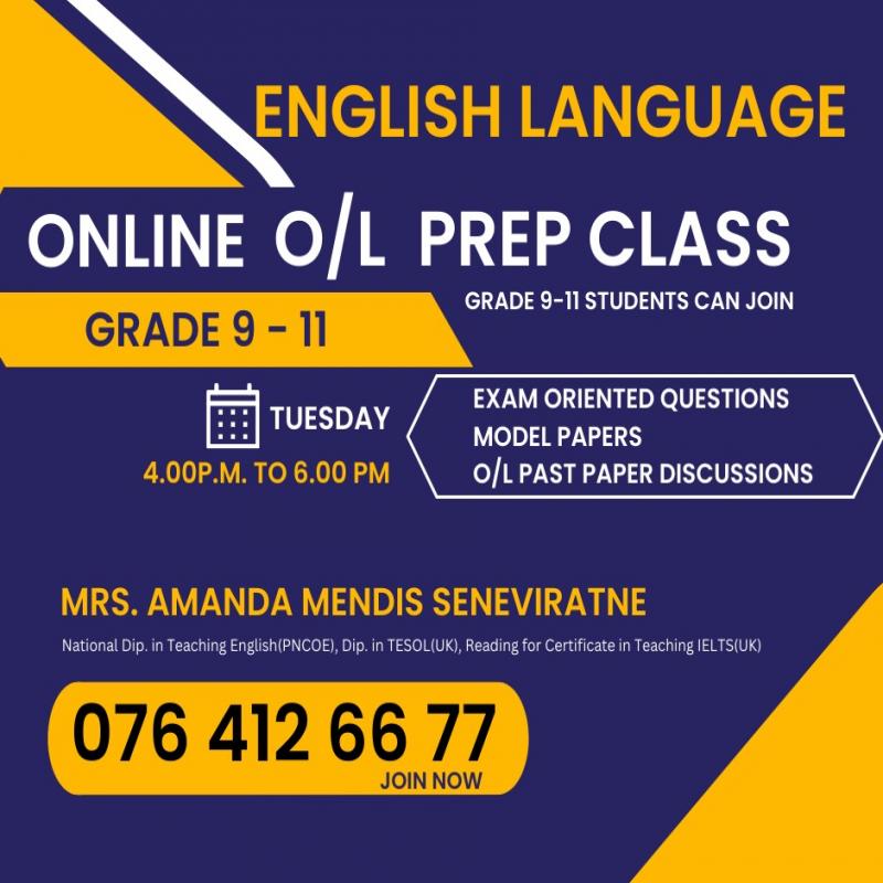 Online O/L Prep Class - English Language