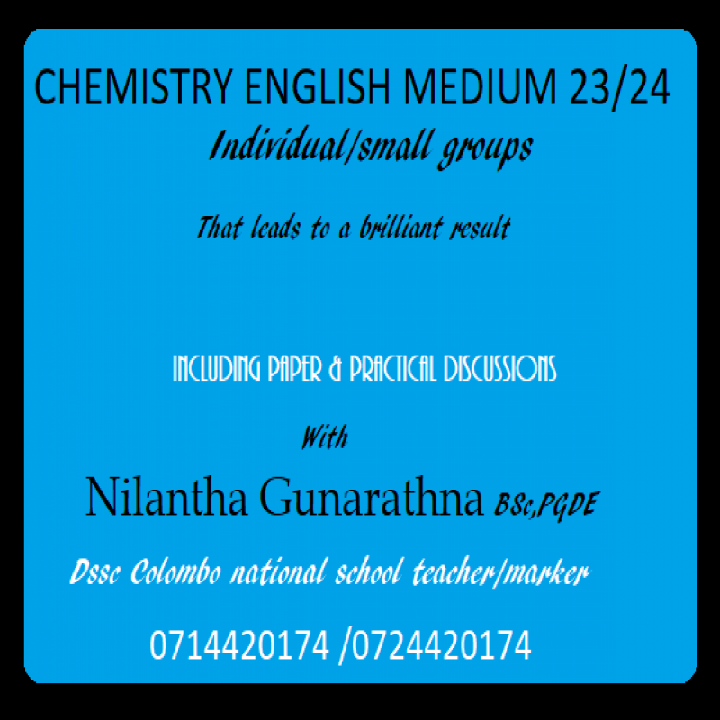 Chemistry English medium