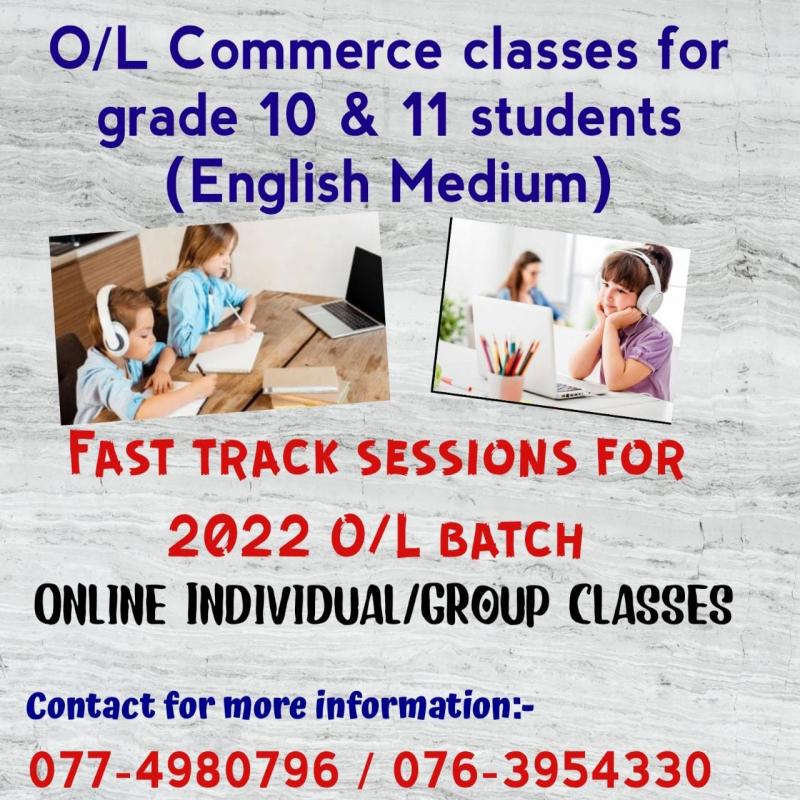 O/L English medium Commerce classes