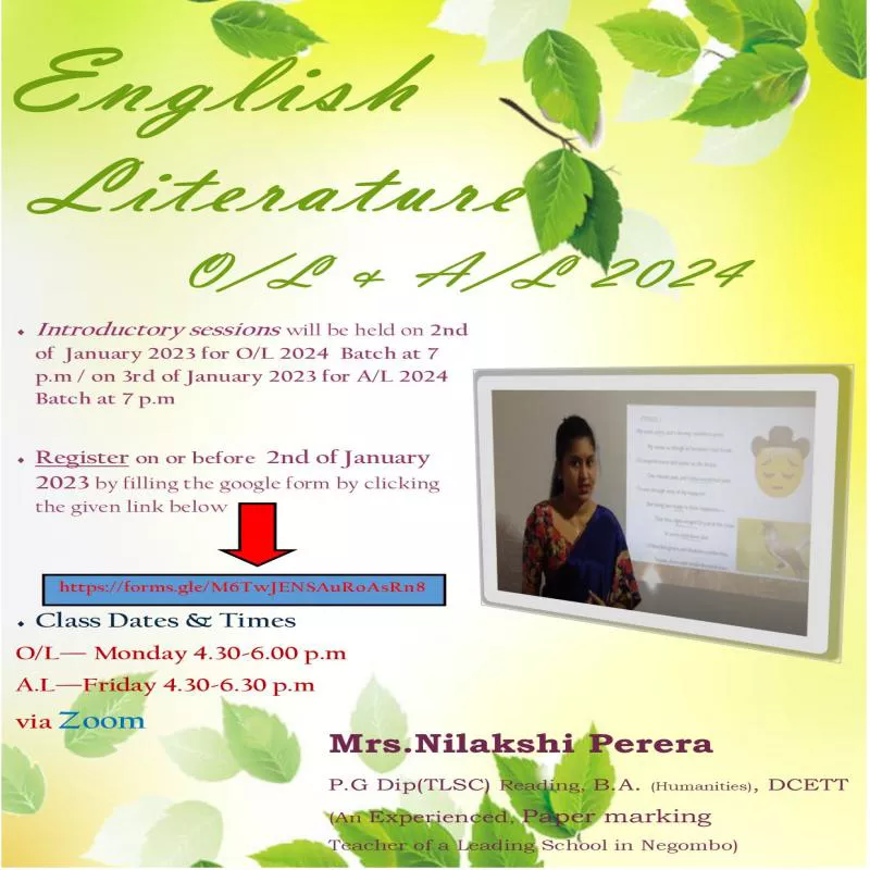 O/L & A/L English Literature Classes
