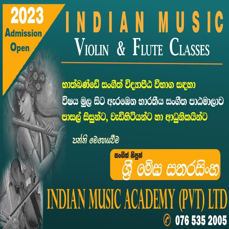 Violin & Flute Classes(වයලීන් හා බටනලා පන්ති)