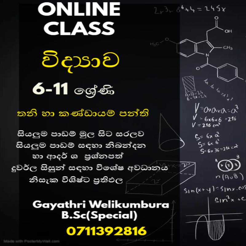 විද්‍යාව (සිංහල මාධ්‍ය)  6-11 ශ්‍රේණි - online class