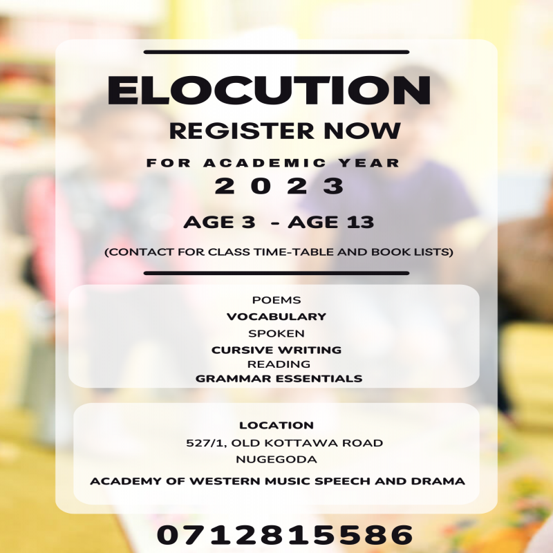 Elocution- Academy Of Western Music Speech and Drama