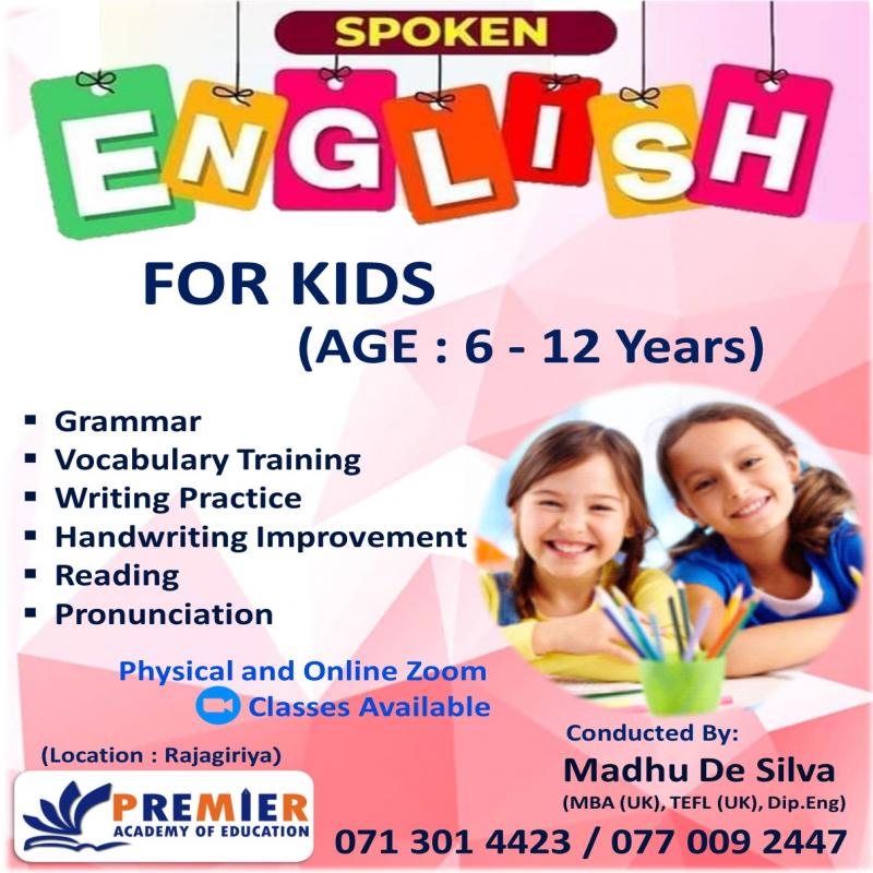 Spoken English For Kids (Age 6 - 12yrs)