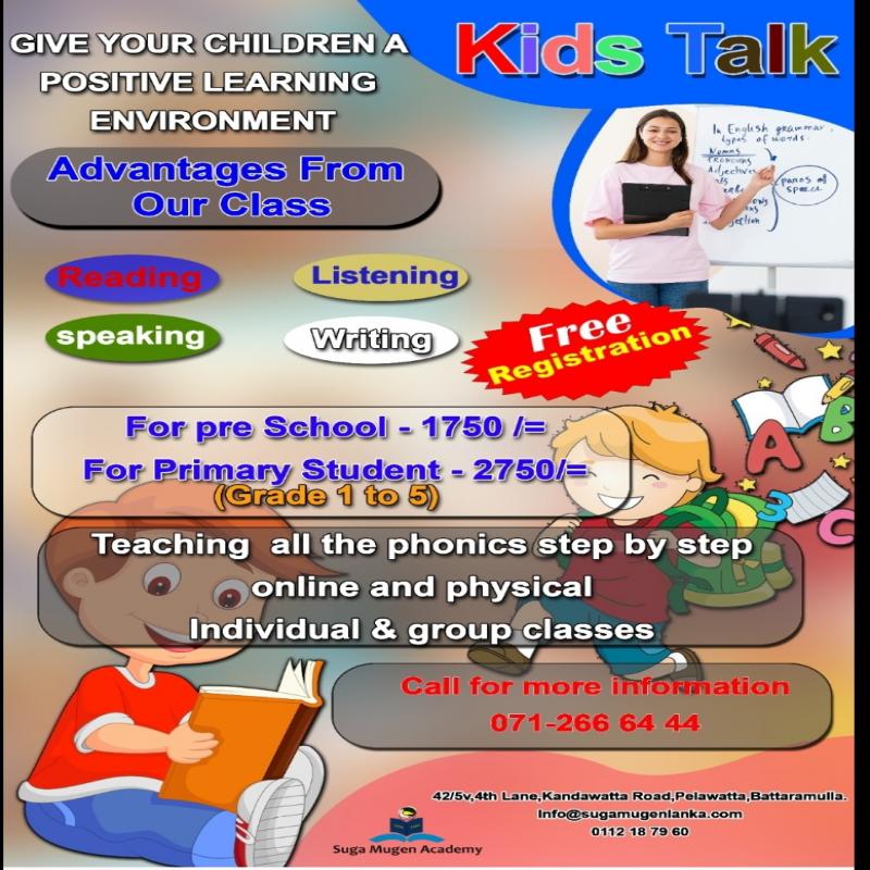 Easy English classes for pre school to grade 9