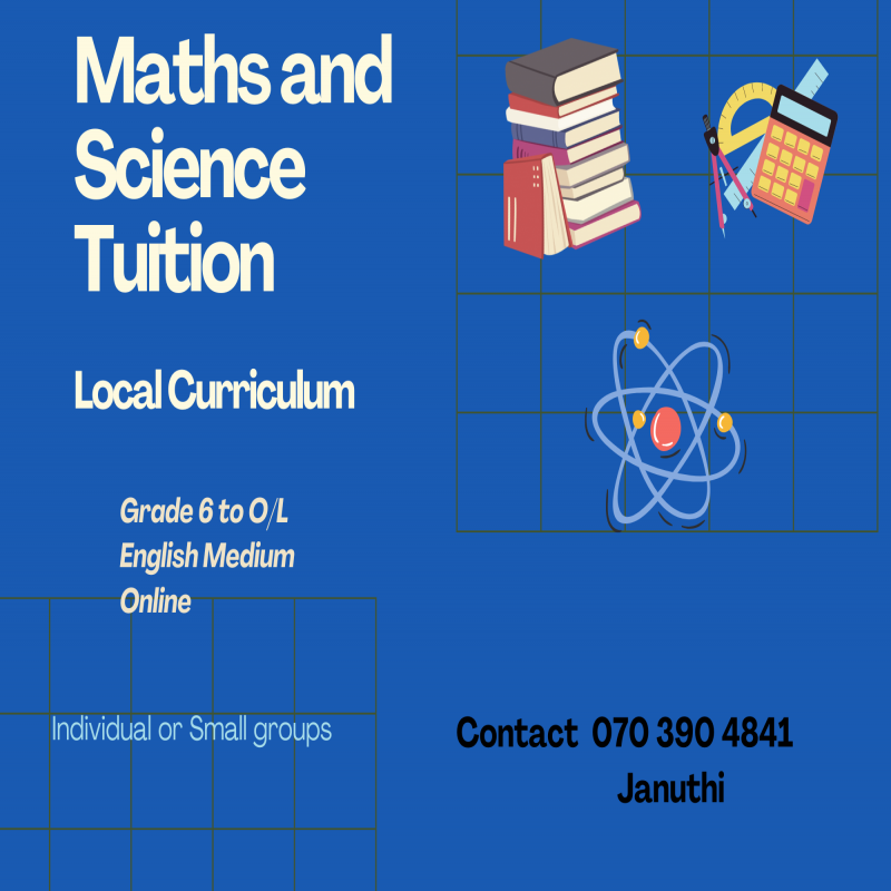 English medium online individual classes for science and maths