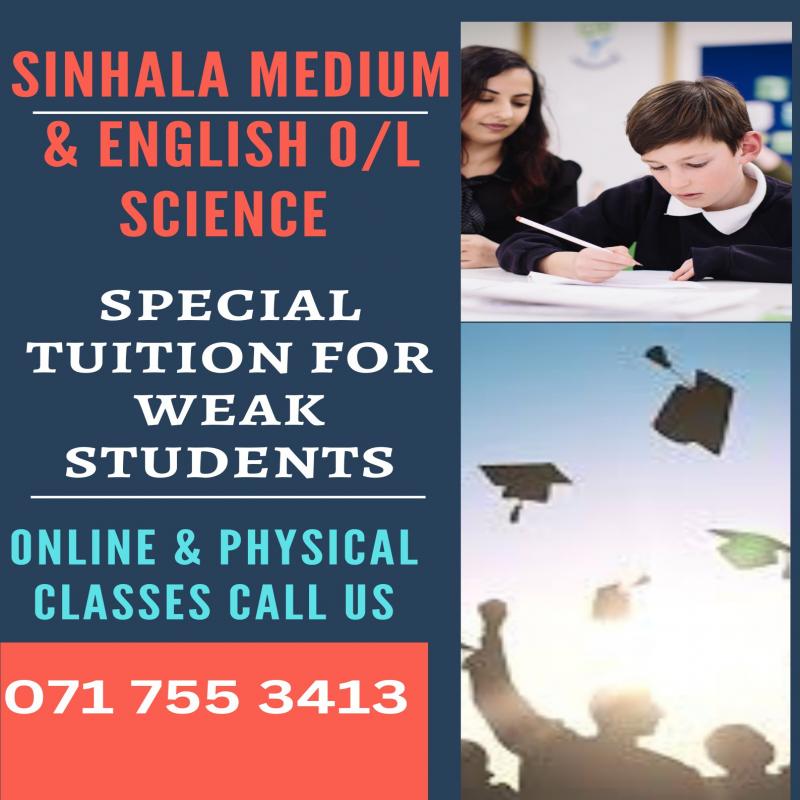 Individual or group O/L Sinhala medium and English medium classes