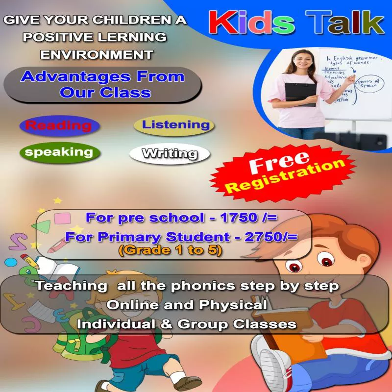 Easy English classes for pre school to grade 9