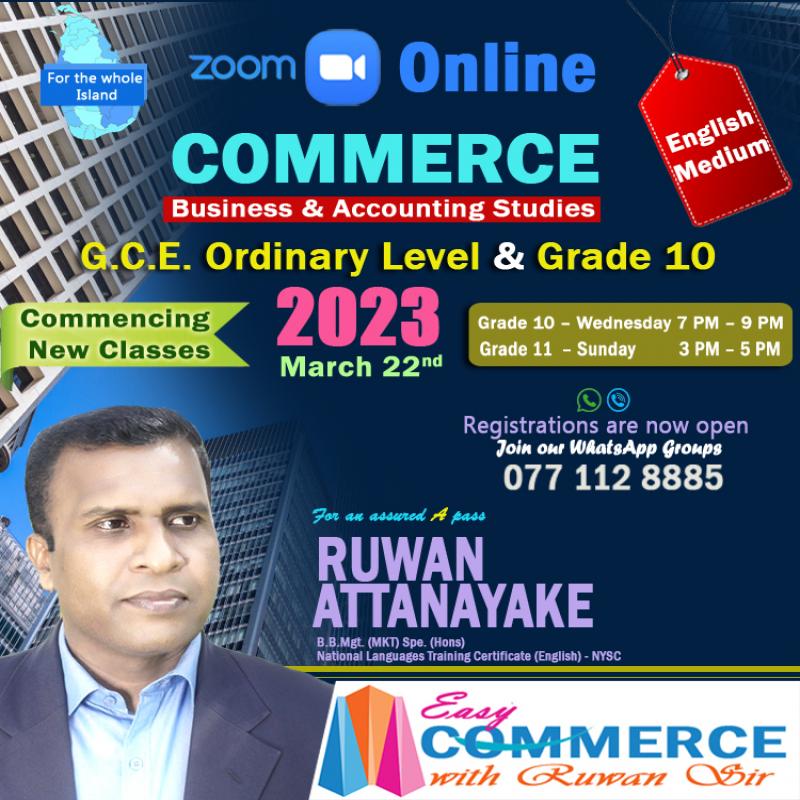 Commerce  2023 G. C. E (O/L) and Grade 10 (ENGLIS MEDIUM)