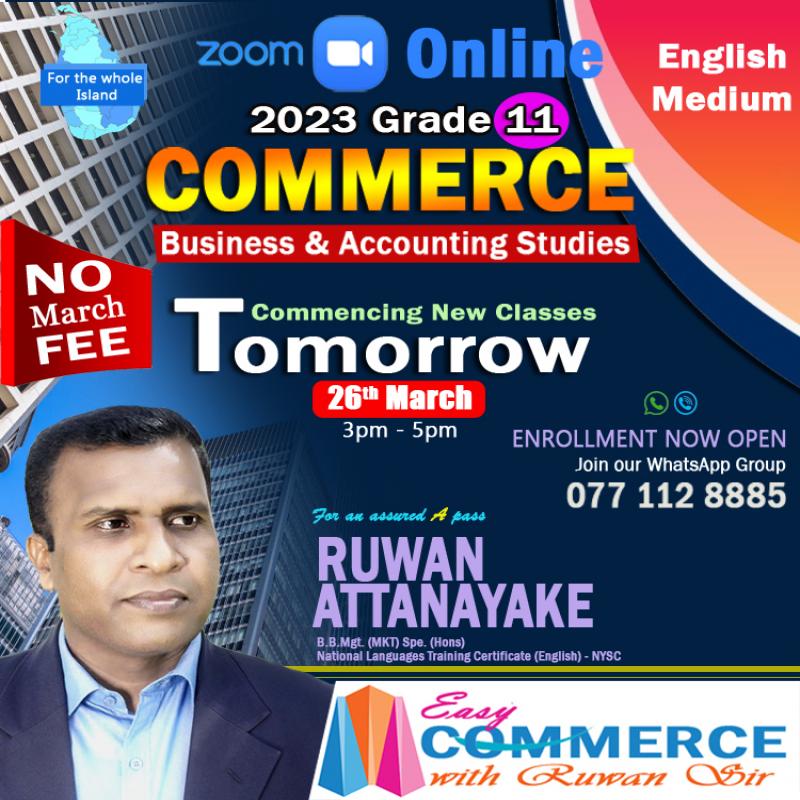 Start Tomorrow - Commerce  2023 G. C. E (O/L)  (ENGLIS MEDIUM)