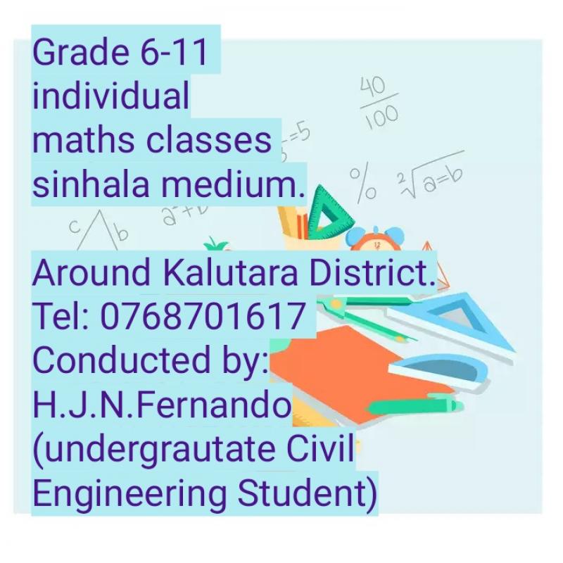 Grade 6 -11 Individual maths classes