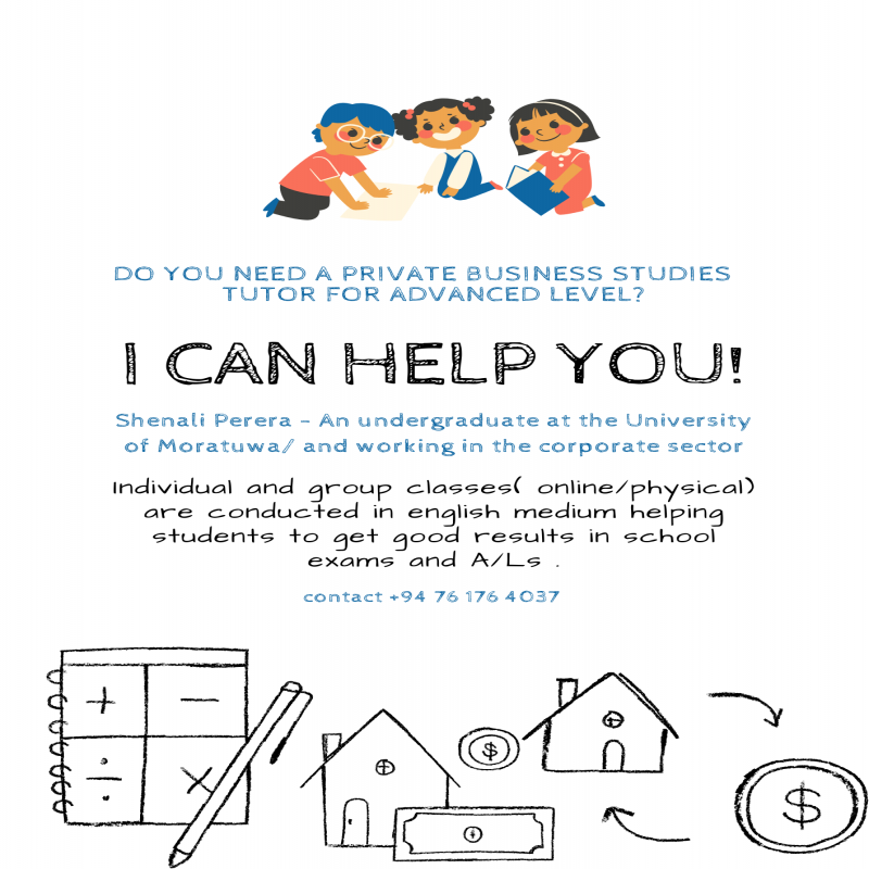 G.C.E. A/L Business studies tutoring in English medium