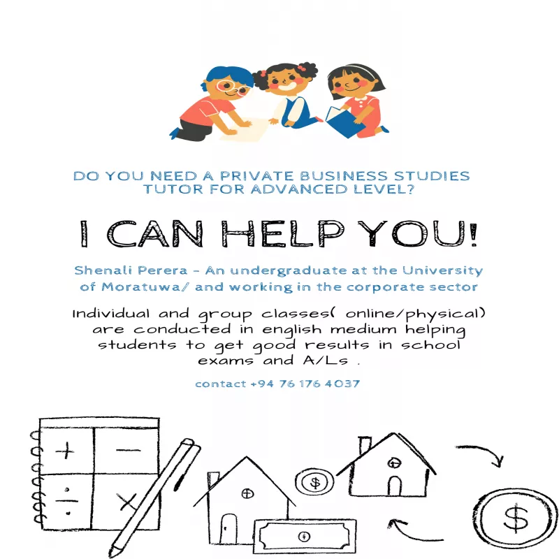 G.C.E. A/L Business studies tutoring in English medium