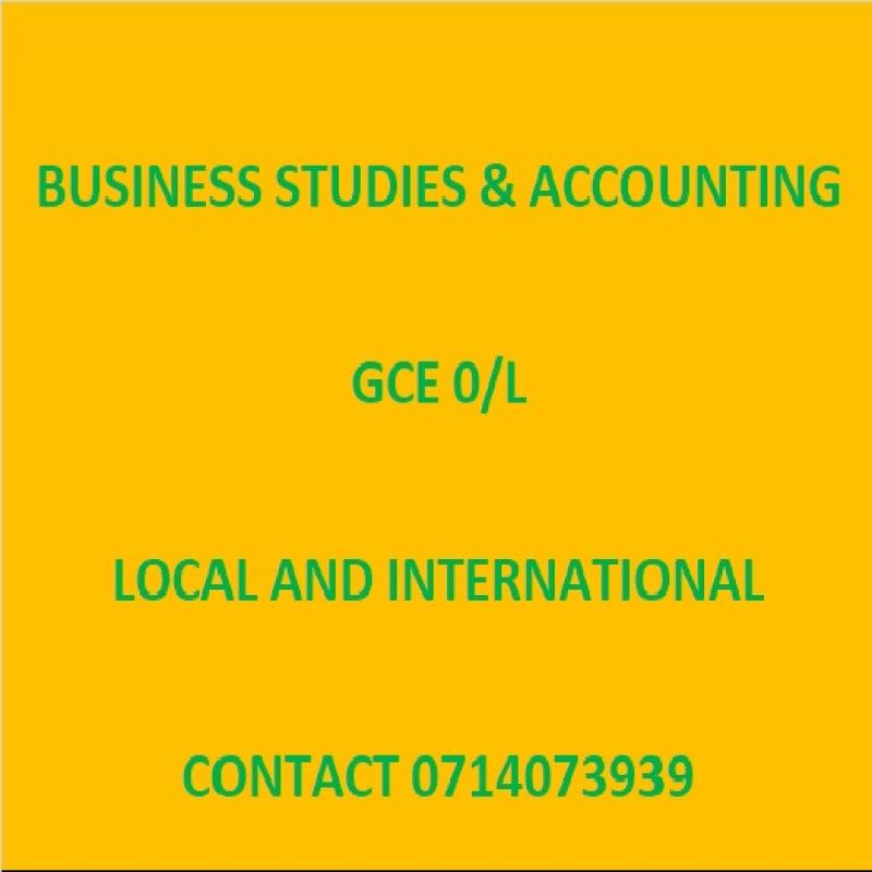 Business Studies & Accounting Classes For GCE O/L