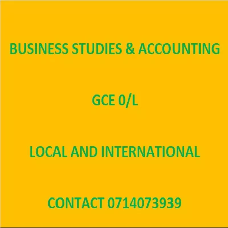 Business Studies & Accounting Classes For GCE O/L