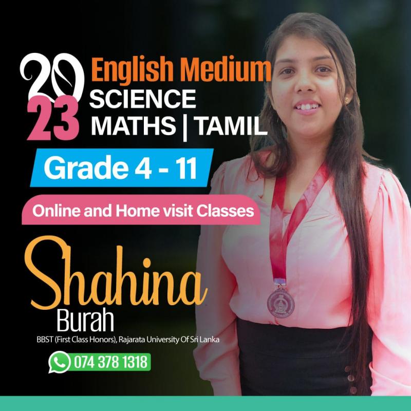 Virtual and Home visit Classes- English & Tamil medium