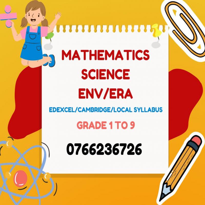 Mathematics, Science, ENV/ERA Classes For Students From Grade 1 To 9