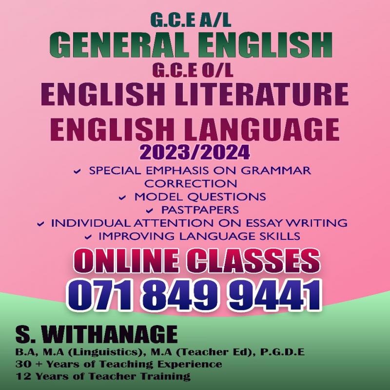 O/L ENGLISH LANGUAGE & LITERATURE