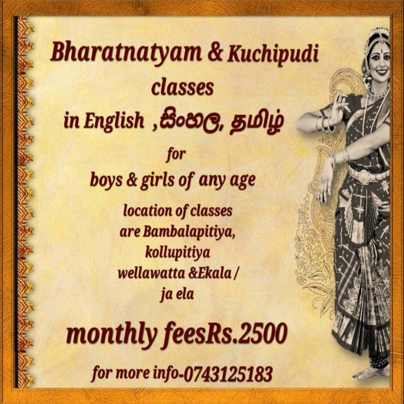 Bharatnatyam and kuchipudi dance classes for boys and girls of any and