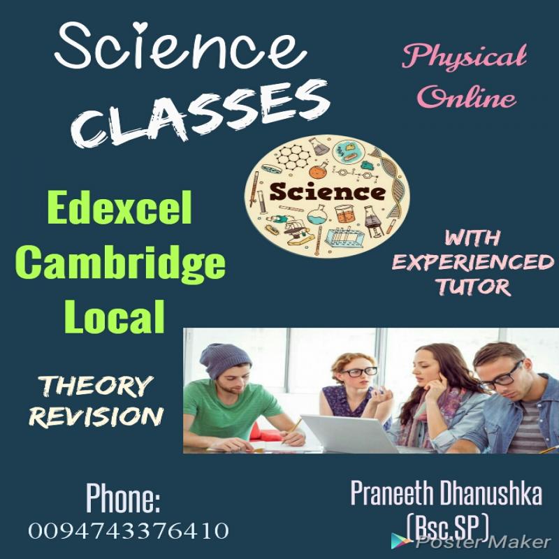 Science classes for O Levels and A Levels Edexcel Cambridge