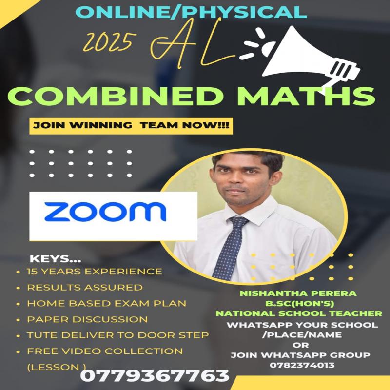 Combined Maths - Online/ Individual /Group/Father