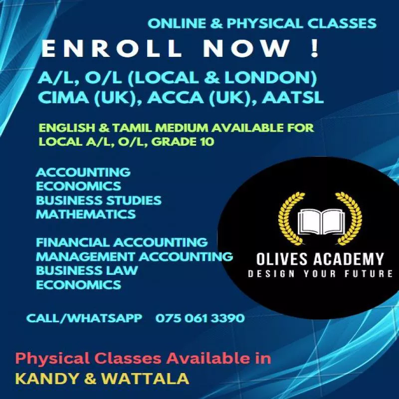 A/L COMMERCE CLASSES - ONLINE & PHYSICAL