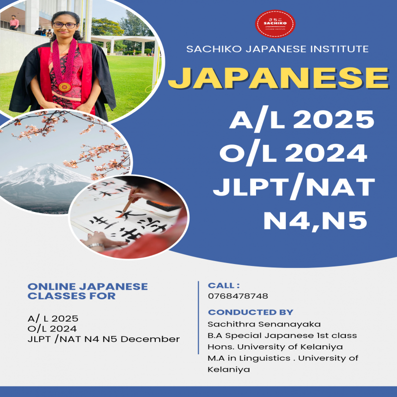 JAPANESE LANGUAGE ONINE CLASSES 2025 A/l L