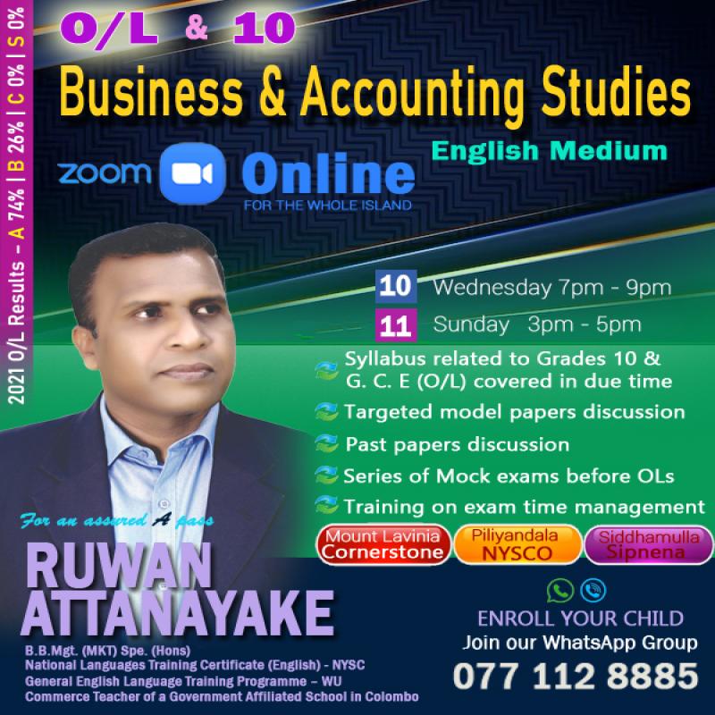 Business & Accounting Studies (English Medium) - O/L & 10