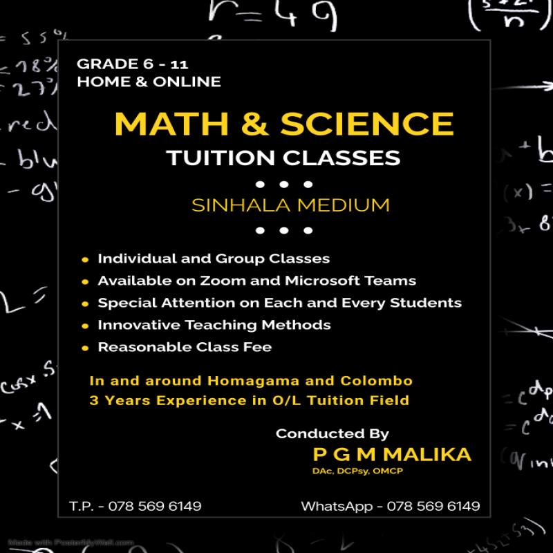 Mathematics & Science (Grade 6 – O/L) – Sinhala Medium