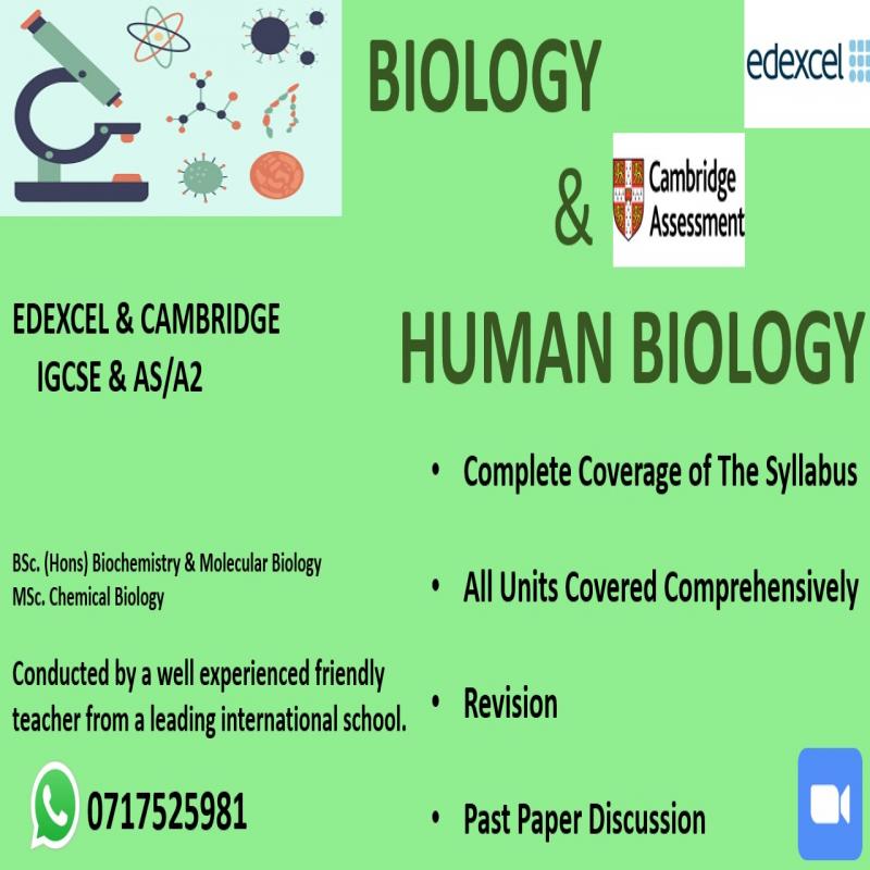 BIOLOGY & HUMAN BIOLOGY