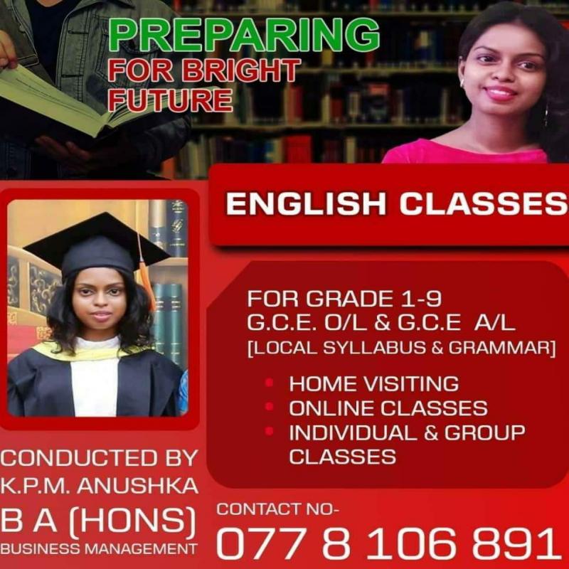 English Classes for Grade 2 -13( Local School Syllabus)