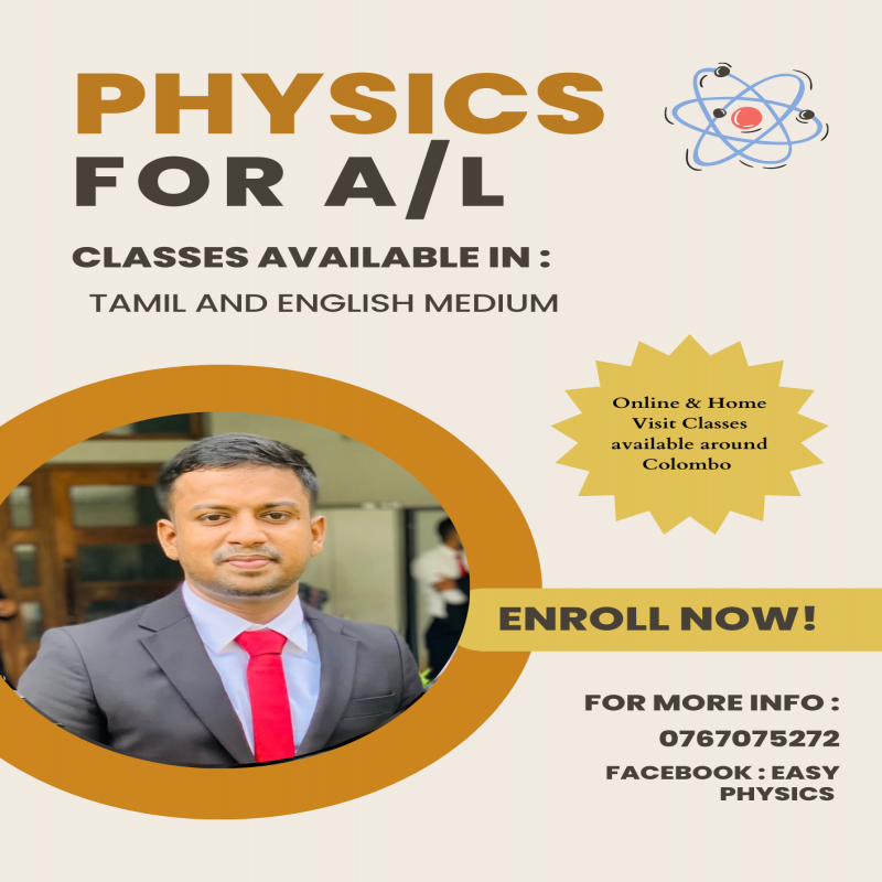 A/L physics classes in Tamil & English medium