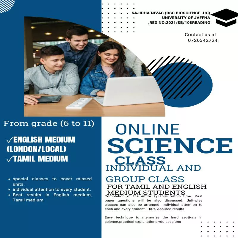 O/l science revision, theory and paper classes for Tamil and English m