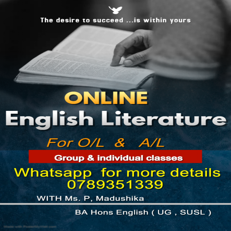 English Literature classes for O/L and A/L