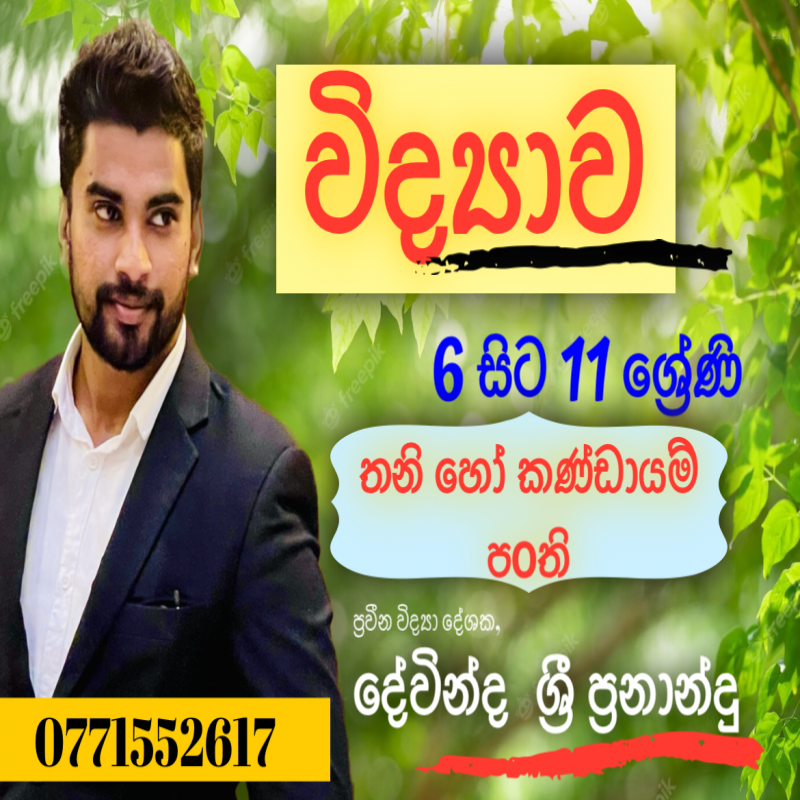 science ( sinhala medium ) individual and group 6 to 11